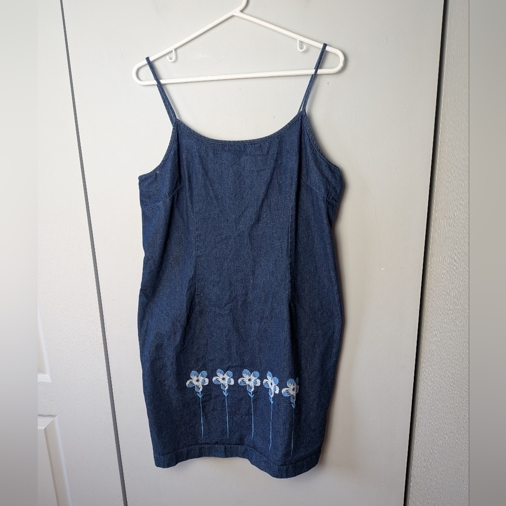 Y2K 2000 Vintage Jesse Ryan Denim Mini Dress Size Large Made In Canada